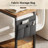 2-Tier YeTom Side Table,C Table with Storage Shelf, End Table with a Storage Bag, Sofa Table with Wheels for Living