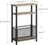 MMEOLUOOK 3 MLBZ22Q Narrow Side Table with Storage Basket Skinny End Tables for Smalls Spaces Tier Sofa Table Small