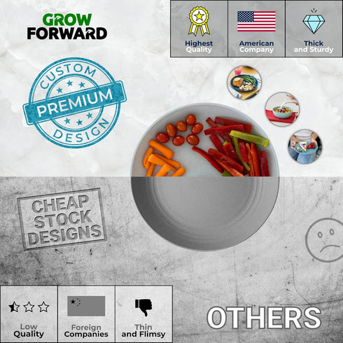 Grow Forward 24-piece Premium Wheat Straw Dinnerware Sets for 8 - Unbreakable Microwave Safe Plastic Plates and Bowls