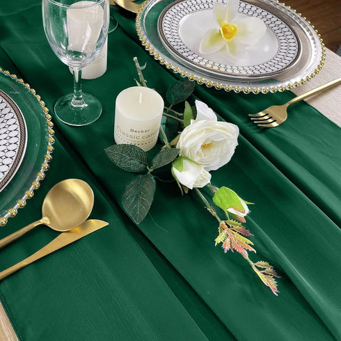 EHLDekol 10ft Chiffon Table Runners 27x120 inches, Romantic Sheer Wedding Table Runner for Bridal Party Decoration,