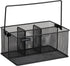 Mind Reader Utensil Holder, Silverware Organizer, Kitchen Caddy, Metal Mesh, 10"L x 7"W x 4.75"H, Black