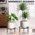 7.9-inch TOSKING Heavy Duty Metal Plant Stand - Round Tray with Geometric Pattern, Adjustable Leveling Feet