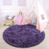 6x6 junovo Round Rug Feet Fluffy Soft Area Rugs for Kids Girls Room Princess Castle Plush Shaggy Carpet Cute Circle
