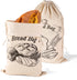 PEUTIER 2pcs Unbleached Bread Bags, 17.8x11.8 Inch Reusable Bread Container Washable Loaf Bags