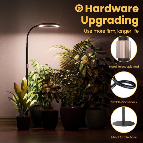 3H/9H/12H, 10 Dimmable 51-67in Grow Light Plant Light for Indoor Plants, Full Spectrum Grow Lamp with Pedestal Stand
