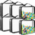 Sanwuta 6 Packs Toy Storage Bags, PVC Organizing Bags with Zipper, Waterproof Toy Bags for Board Games, Building