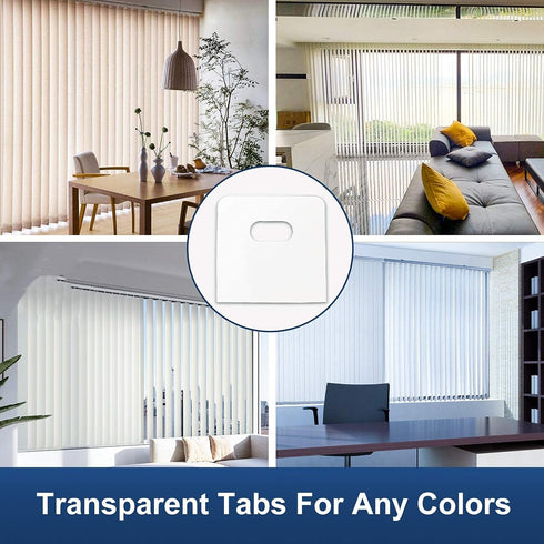 (30 Set/60 Pieces) Clear Vertical Blind Repair Tabs, Vertical Blinds Replacement Slats with 2 Alcohol Wipes