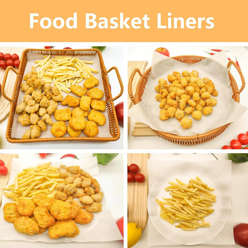 50Pcs 8x8 In Parchment Paper Sheets, White Precut Baking Paper for Cookies, Cooking, Frying, Air Fryer, Grilling Rack,