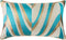 THE-TINOART Modern Geometric Throw Pillow Covers 12x20 Inch Blue Turquoise and Beige Jacquard