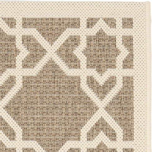 SAFAVIEH Courtyard Collection Accent Rug - 2' x 3'7", Brown & Beige, Non-Shedding, Easy Care, Indoor/Outdoor, Washable