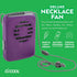 O2COOL Battery Powered Deluxe Necklace Fan for Personal Cooling with Adjustable Lanyard - Purple
