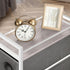 MOOACE Narrow Dresser with 4 Drawers, Vertical Storage Tower, Small Fabric Dresser, Steel Frame & Wooden Top for