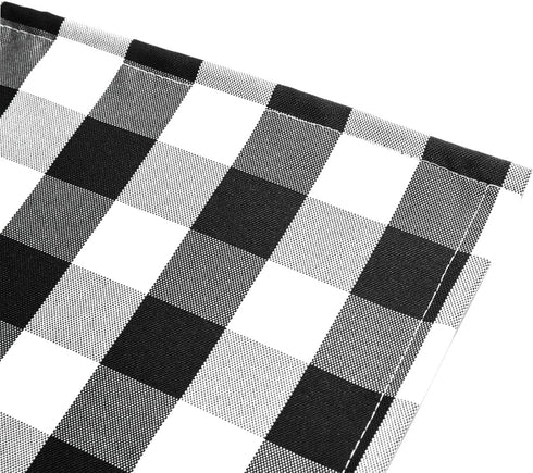 Nobildonna 18"x13" Plaid Checkered Placemats, Black & White, Set of 4 Durable Dining Table Mats