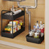Buzowruil Rolling Storage Cart, 3 Tier Organizer Mobile Shelving Unit with Wheels for Kitchen Bathroom Laundry, Black
