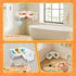 3 Compartments Bath Toy Storage Corner Bath Toy Holder for Bathtub, Kids Tub Toys Organizer with Adhesive Hooks