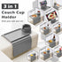 Couch Cup Holder Tray, Large Arm Table Tray with 360° Rotated Phone Holder, 3 in 1 Bamboo Sofa Armrest Organizer