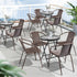 Set 1, VINGLI PE Rattan Outdoor Dining Chairs of Plastic Stackable Patio Chairs for Indoor, Porch, Restaurant, Garden