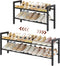 FAVOOSTY 2-Tier Expandable Shoe Rack, Adjustable Shoe Shelf Storage Organizer Space Saving