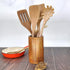 Wooden Cooking Utensils Set, 10 Pack Wooden Spoons and Spatula for Kitchen