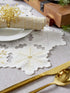 DII Embroidered Holiday Table Décor Collection, Christmas Kitchen Snowflakes Placemat Set, 4 Piece