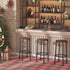 Set 2 BF03BY01 HOOBRO Bar Stools, of Bar Chairs, Kitchen Round Height Stools with Footrest, Breakfast Bar Stools