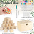 72PCS wookidel Baby Shower Games Kit with Blank Wooden Blocks, Acrylic Paint Marker, Wooden Box and Sign, Blocks