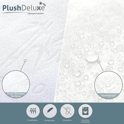 Premium Standard Waterproof Pillow Protector Covers 20''x 28'', Set of 2, Zippered Pillowcase