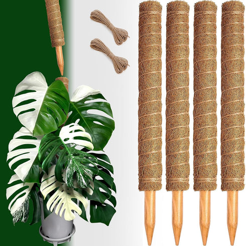 CHIAFFI 4 Pack 22 Inch 70 Inch Moss Poles, Stackable Moss Pole for Plants Monstera, Tall Moss Poles for Climbing Plants