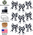 12-Pack Iconikal Black Gingham Decorative Bows, 5 x 7 inches (White Buffalo Plaid)