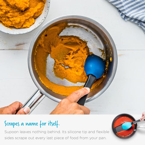 Dreamfarm Supoon Non-Stick Spoon - Sit-Up Silicone Scraping, Serving, Cooking, 11" Yellow