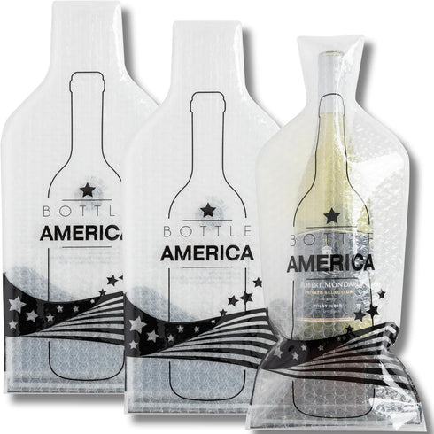 Bottle America Triple-Layer Reusable Wine Travel Protector Sleeves for Glass Bottles, 3 Pack with Bubble Wraps