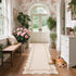 2.5x8 GarveeHome Scalloped Bow Rug for Living Room, Solid Beige Rug for Dorm, Washable Runner Rug Soft Low Pile Non