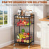 3-Tier Fruit Vegetable Cart, Snack Kitchen Cart on Wheels & Wood Top, Utility Shelf Rack Organizer for Fruit