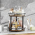 12'' 2 Countertop, LAMU Wood Lazy Susan Spice Rack Organizer, Tier Spice Organization for Cabinet, Kitchen, Table Top