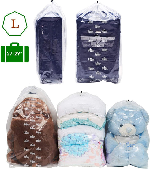 4 Pieces Dust Cover Big Plastic Drawstring Bags, Multi-Purpose for Storage and Organizing