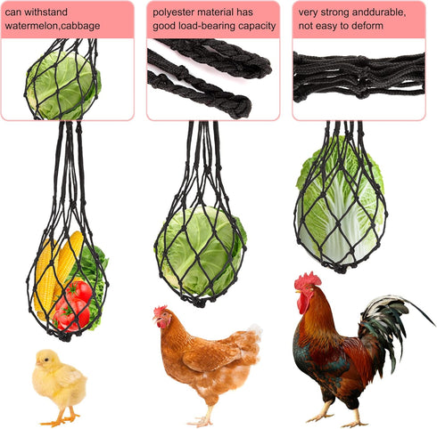 CHNB 8PCS Chicken Toys for Coop Accessories, Chicken Swing, Xylophone, Mirror, Vegetable Hanging Feeder, Fruit Rack