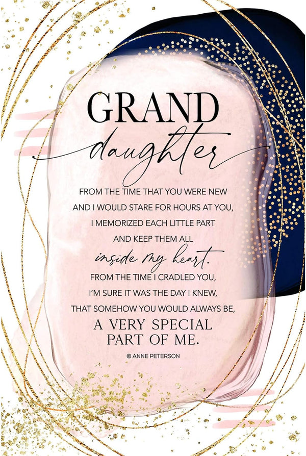 DEXSA Granddaughter Wood Plaque, Made in the USA, 6 in x 9 in, Elegant Vertical Frame Wall & Tabletop Decoration