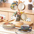 8.5 oz Set, Set 6, Henten Home Cappuccino Cup and Saucers Ceramic Coffee Cup of Bohemian Cup for Latte, Tea, Hot Cocoa