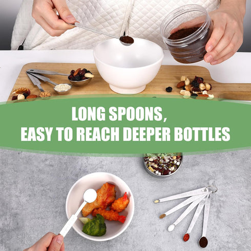 Measuring Cups and Spoons Set of 16, 5 Nesting Metal Cups, 5 Measuring Spoons, 1 Leveler, 5 Mini Spoons for Cooking.