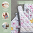 Maison d' Hermine Oven Mitt & Pot Holder Set - 100% Cotton, Heat Resistant BBQ Cooking Gloves (Blossoms In Spring)