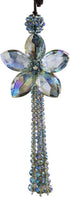 H&D HYALINE & DORA 11.4 Inch Crystal Color Flower Car Charms Pendants for Auto Rear View Mirror with Tassel