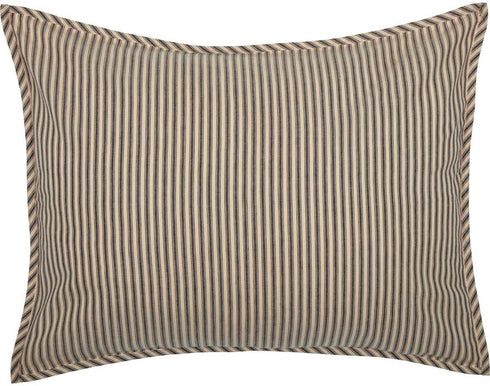VHC Brands Sawyer Mill Ticking Stripe Sham, Standard 21x27, Charcoal Grey