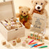 136 98 36 1 1 Marsui Pcs Baby Shower Blocks to Decorate Game Kit Includes Wooden Blocks, Markers, Game Sign, Storage