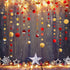Cheerland Gold Red Star Garland Party Decorations, Burgundy Circle Dots Moon Hanging Backdrop for Birthdays