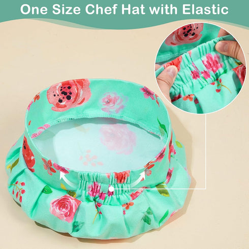 MHJY Kids Apron Hat Set for Girls, Vintage Pleated Skirt Adjustable Kitchen Apron with Pockets for Baking