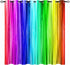 ANHOPE Rainbow Striped Curtains - Girls Colorful Vertical Stripes Print Pattern Waterproof Grommet Window Drapes