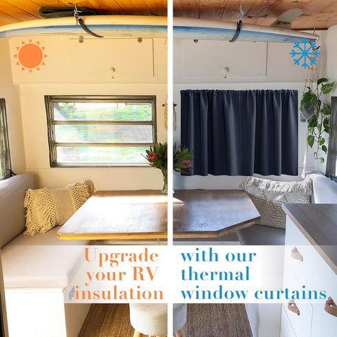 PANELSBURG Bunk Bed Curtains for Bottom,Navy Blue Blackout Short Kids Curtains for Boys Bedroom,36 Inch Length by PANELSBURG