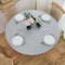 NLMUVW Round Vinyl Tablecloth with Elastic Edge - Light Grey Fitted PVC Table Cloth, Waterproof Wipe Clean Cover for