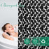 Biscaynebay Textured Fabric Shower Curtains, 72" x 72", Black Morocco Pearl Printed Linen