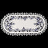 Embroidered Delft Blue Onion Flower Table Runner - Dresser Scarf Doily (14Wx27L)